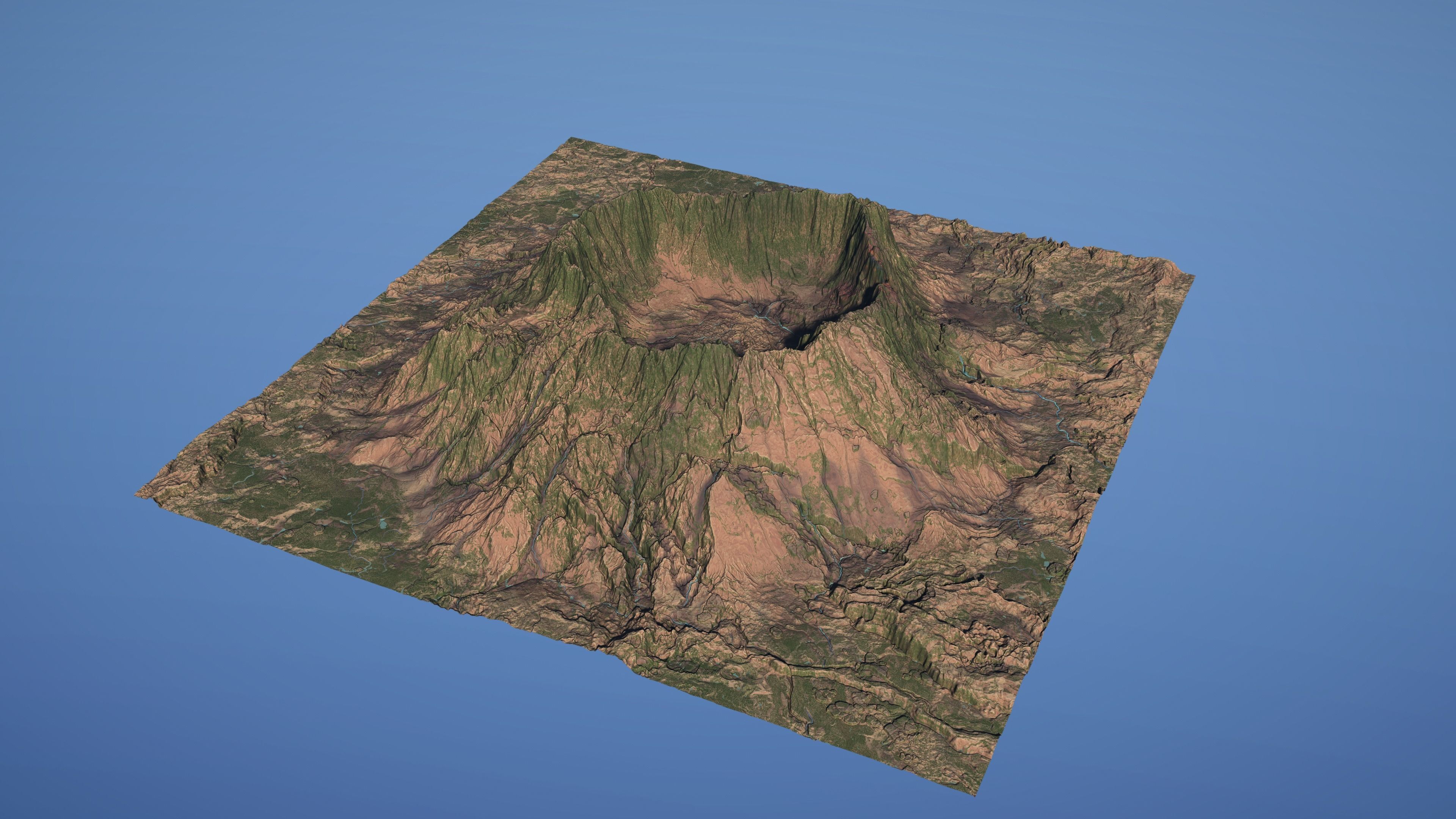 Landscape Environment Volcano Snow 02 Low-poly 3D model_10