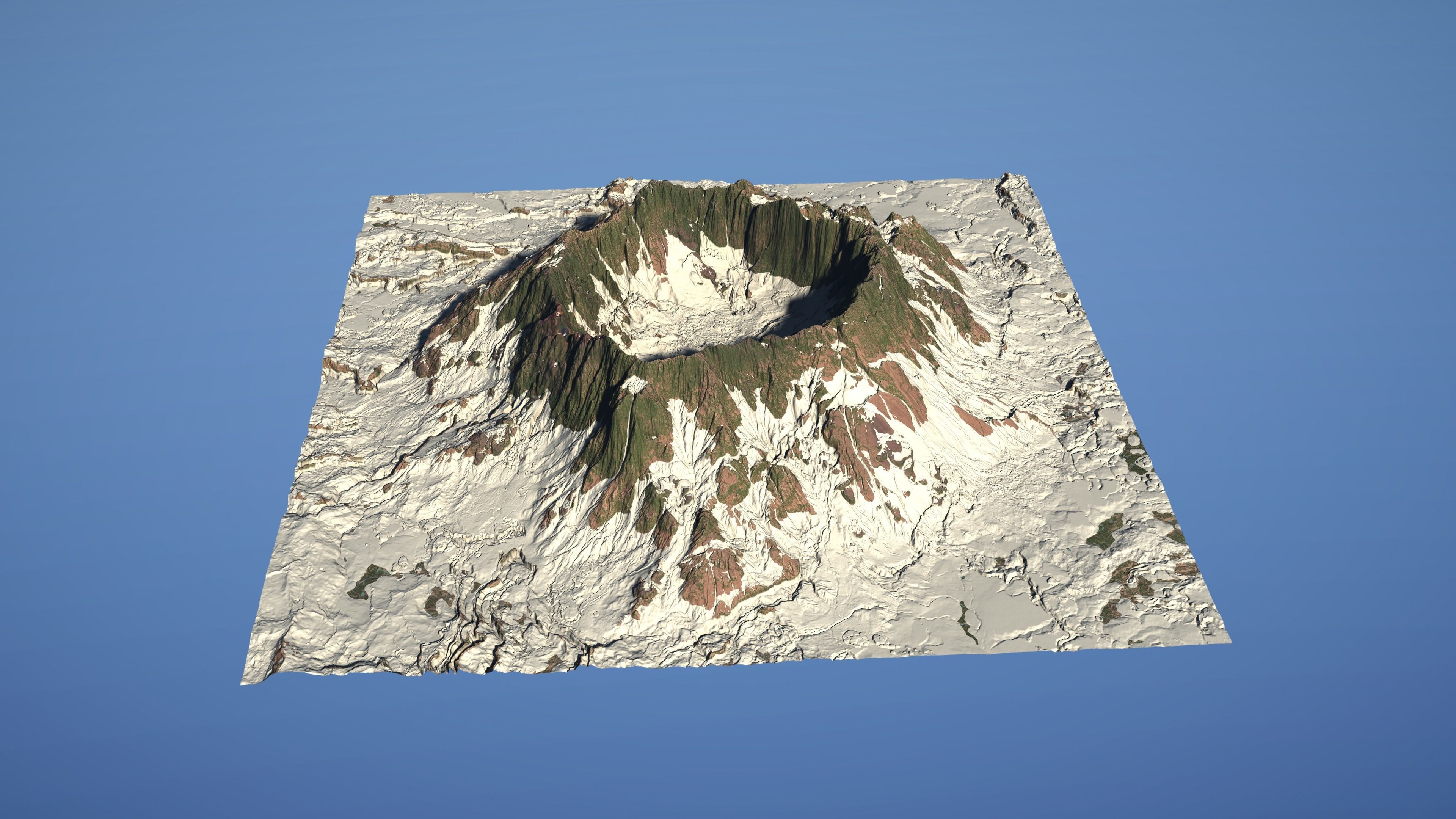 Landscape Environment Volcano Snow 02 Low-poly 3D model_23