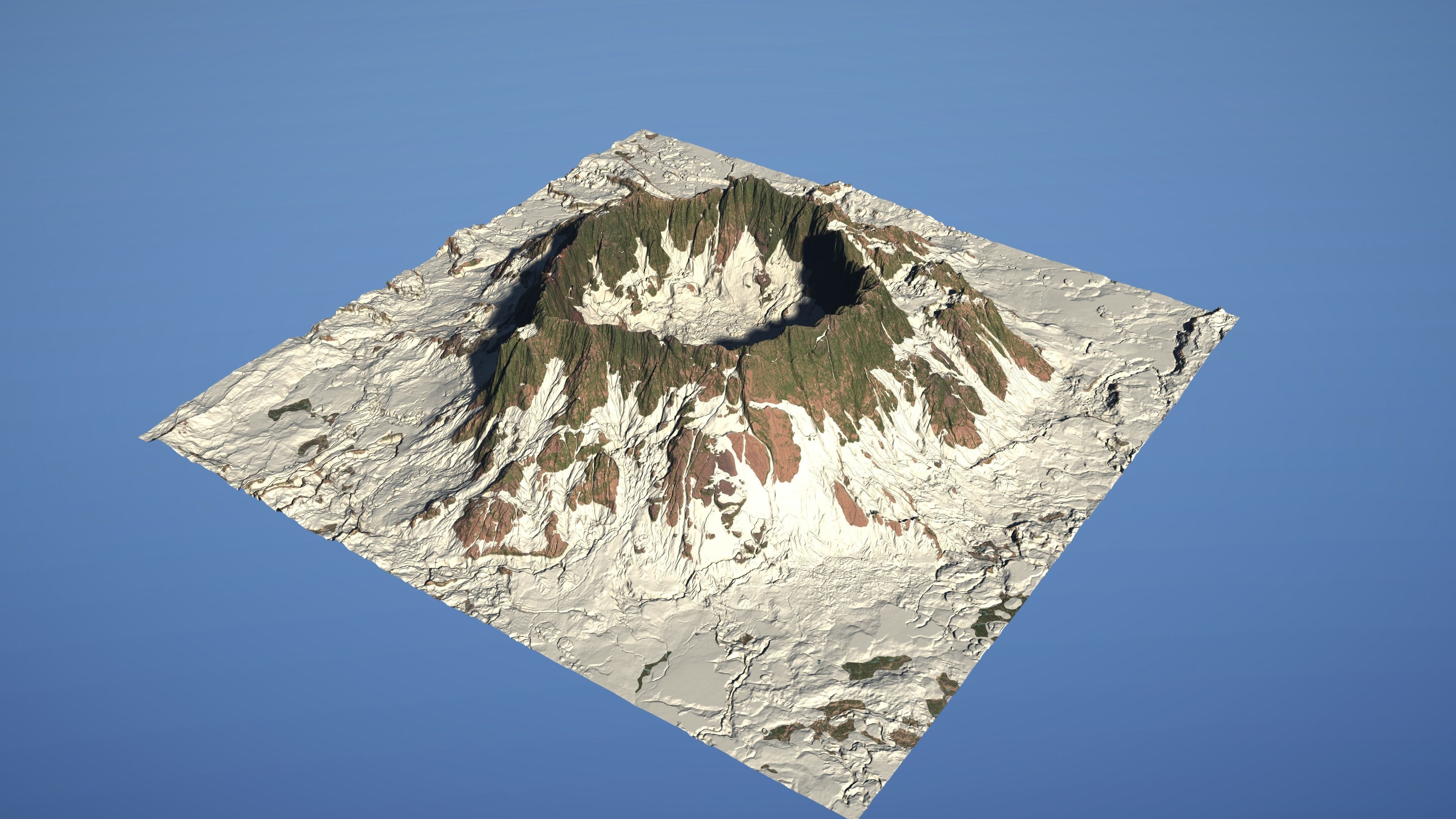 Landscape Environment Volcano Snow 02 Low-poly 3D model_26