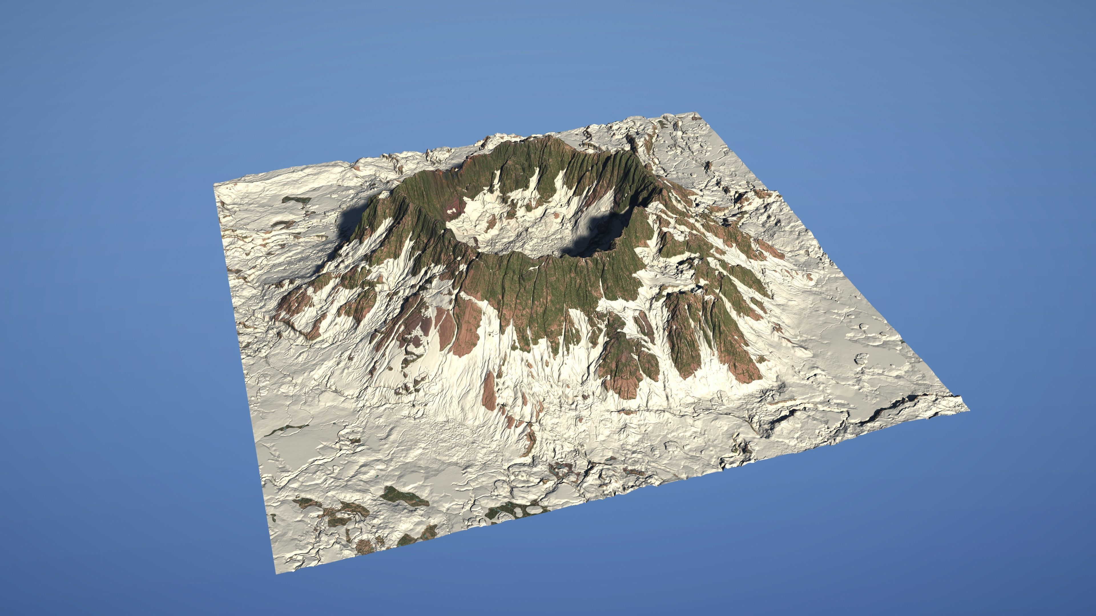 Landscape Environment Volcano Snow 02 Low-poly 3D model_29
