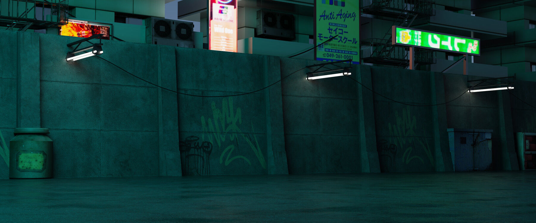 Free Cyberpunk Car Scene 3D Blender File Free 3D model_1