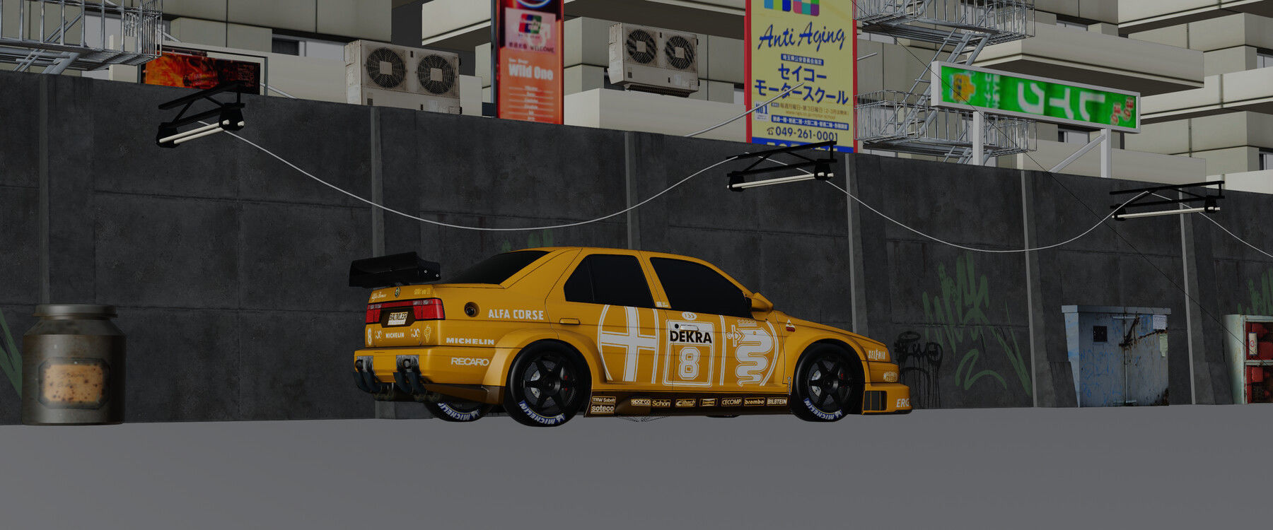 Free Cyberpunk Car Scene 3D Blender File Free 3D model_3