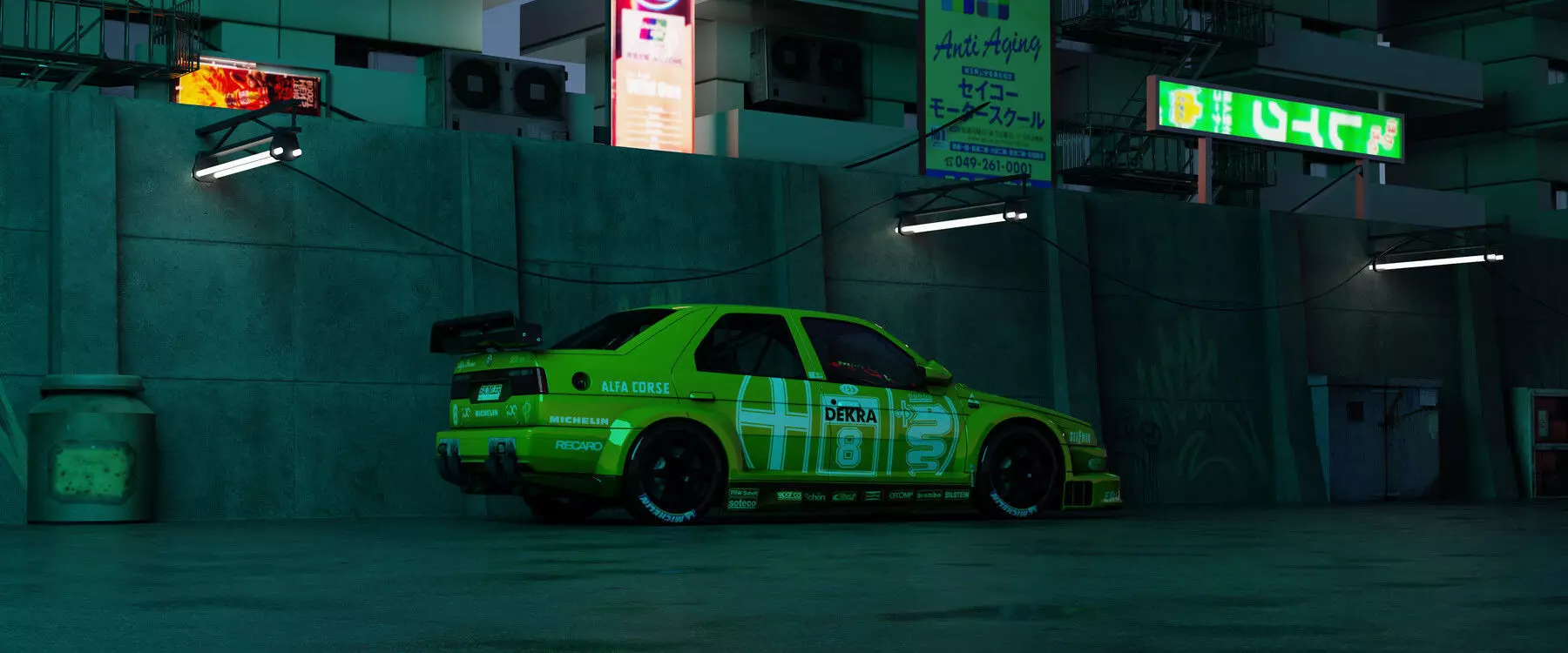 Free Cyberpunk Car Scene 3D Blender File Free 3D model_0