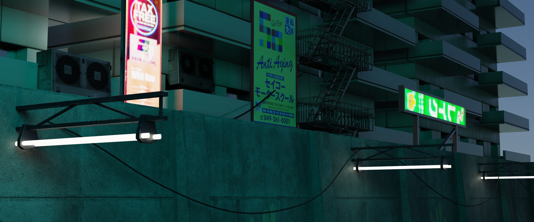 Free Cyberpunk Car Scene 3D Blender File Free 3D model_2