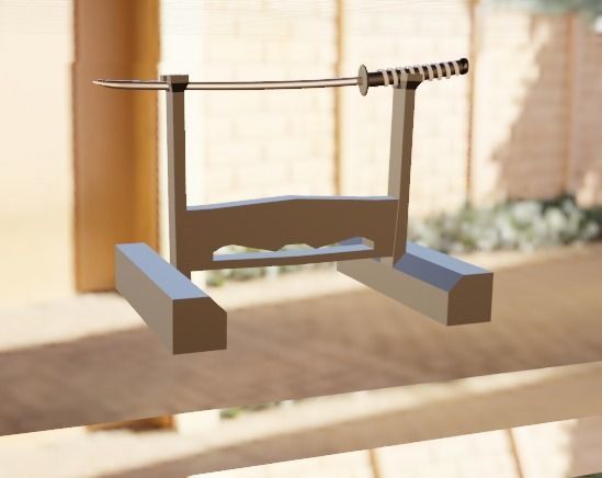 Katana with stand 3D model_3