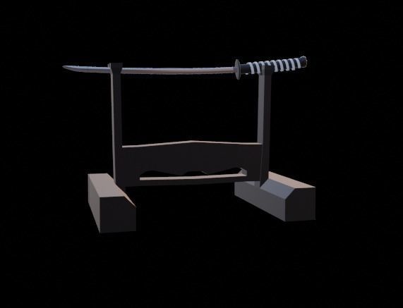 Katana with stand 3D model_8