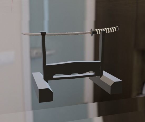 Katana with stand 3D model_6