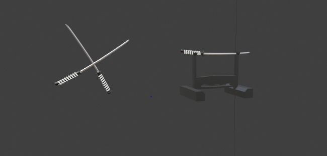 Katana with stand 3D model_4