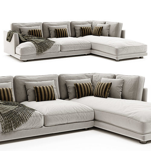 West Elm Haven Sectional Chaise Sofa 3D model