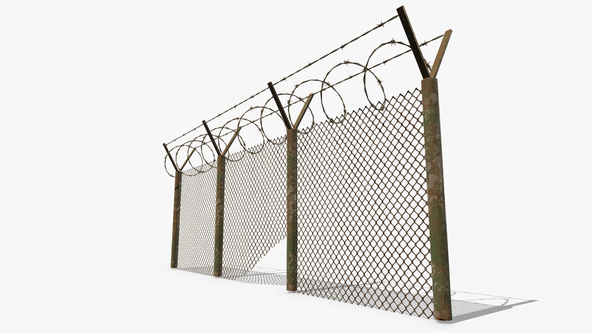 Barbed wire obstacles fences  3D model_13