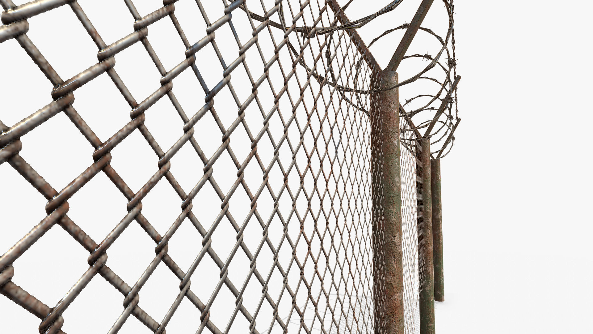 Barbed wire obstacles fences  3D model_14