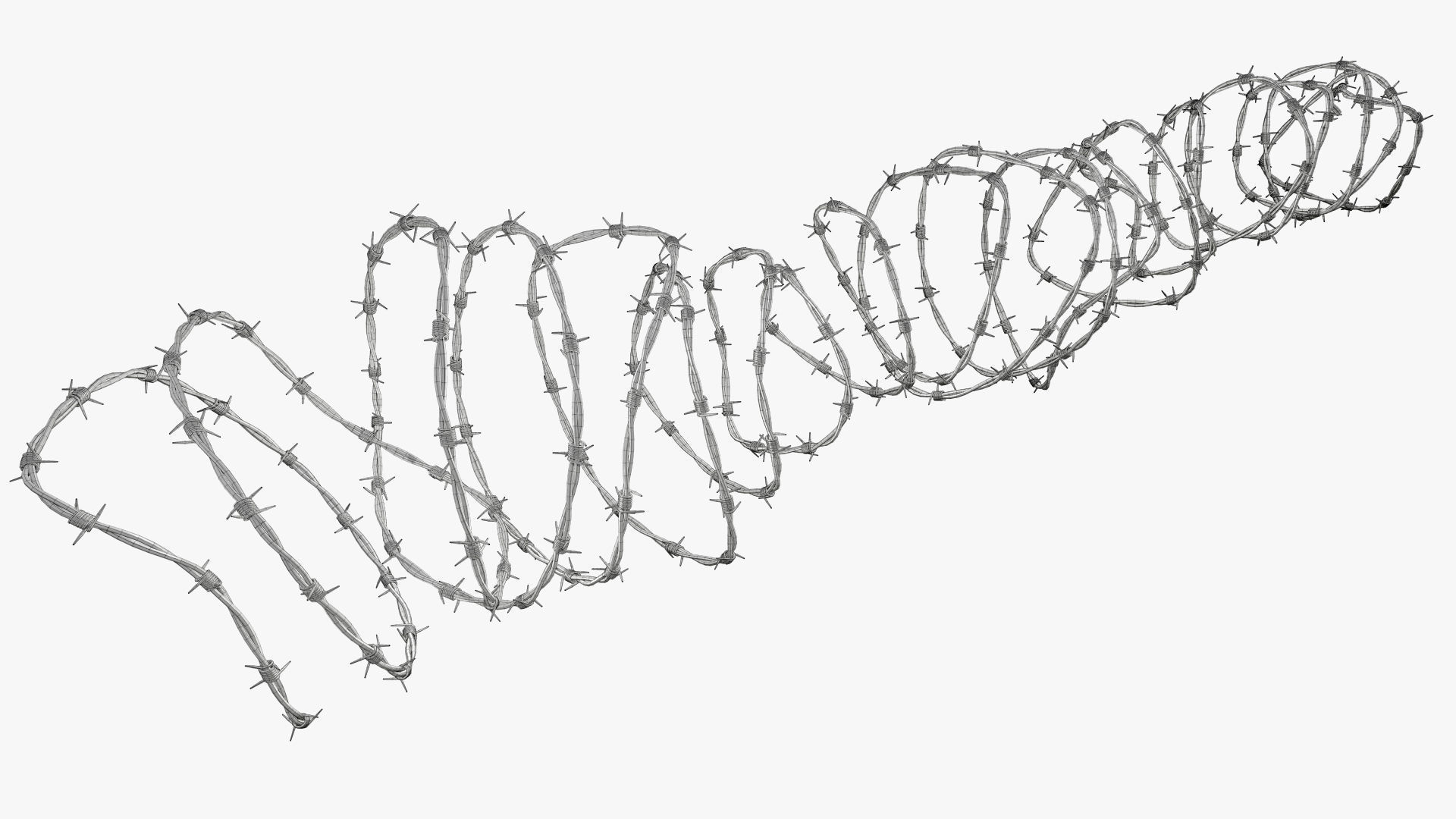 Barbed wire obstacles fences  3D model_11