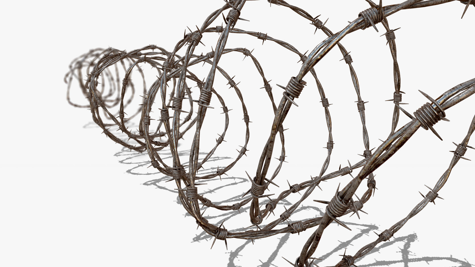 Barbed wire obstacles fences  3D model_10