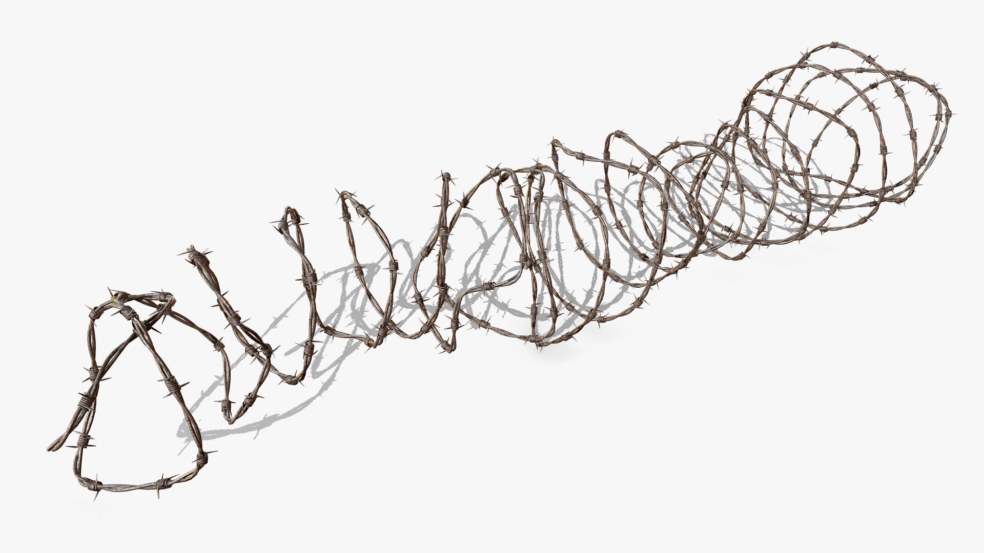 Barbed wire obstacles fences  3D model_8