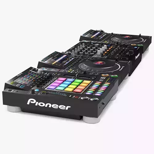 Pioneer DJ Set 5 DJS 1000 DJM0750 MK2 and CDJ 3000 Nexus 3D model