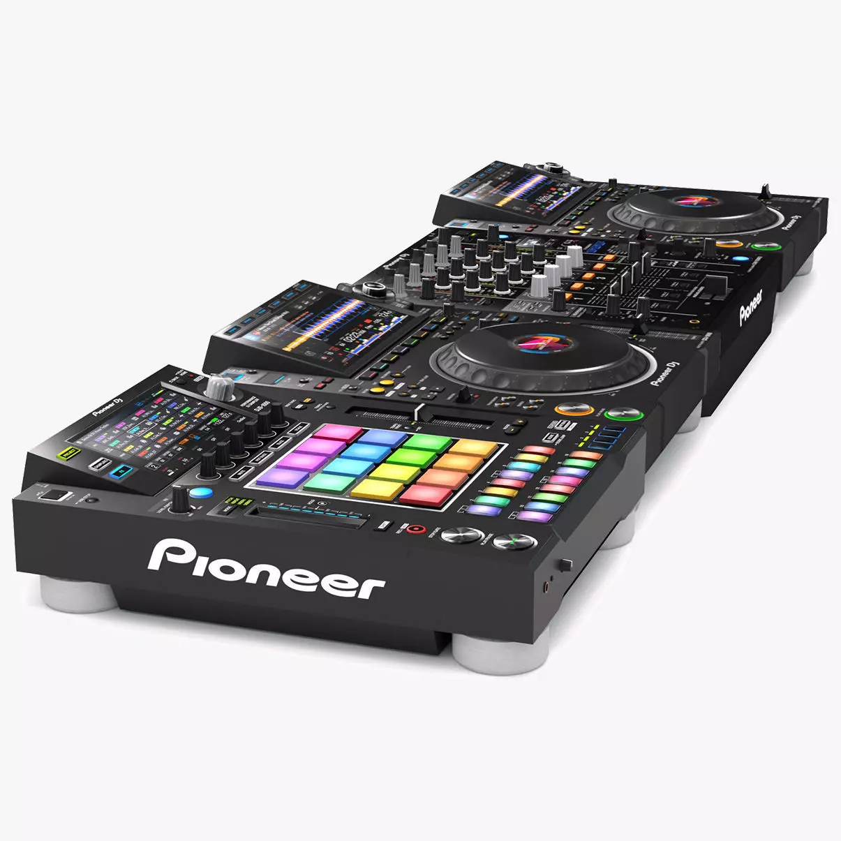 Pioneer DJ Set 5 DJS 1000 DJM0750 MK2 and CDJ 3000 Nexus 3D model_0