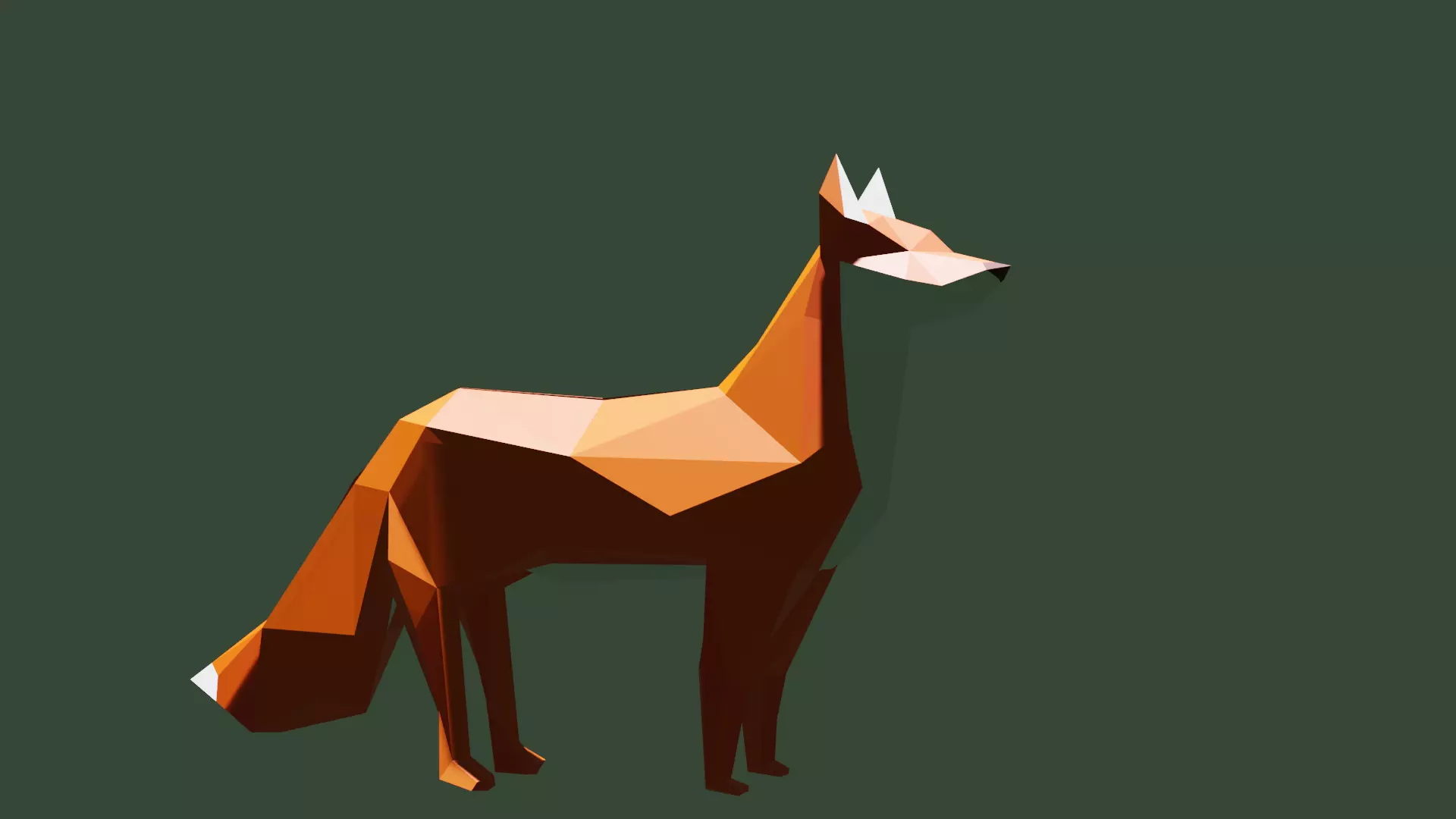 low poly forest 3D model polygonal fox Low-poly 3D model