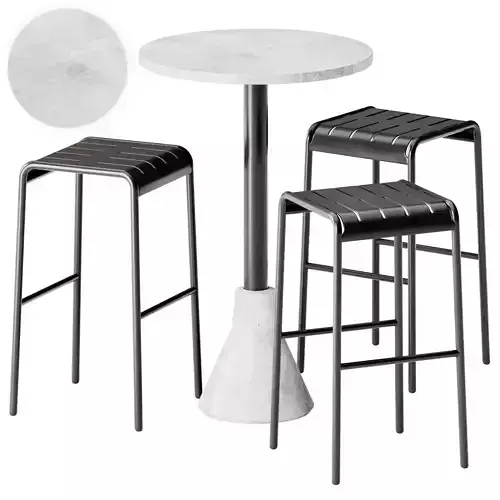 Easy High Stool by Connubia and Big Foot Table by Sedex 