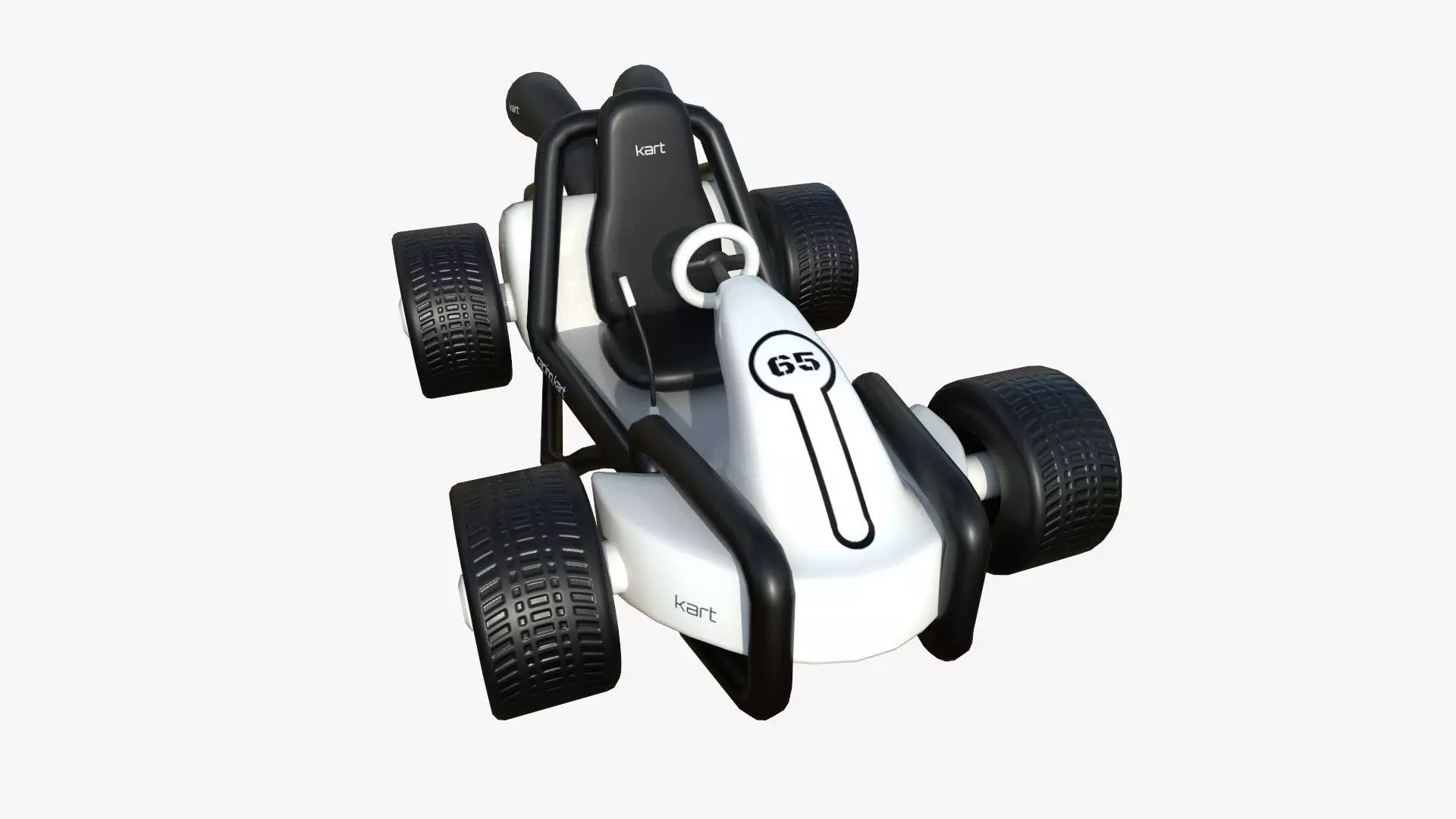 Cartoon Kart G08 White - Vehicle Racing Design Low-poly 3D model_0