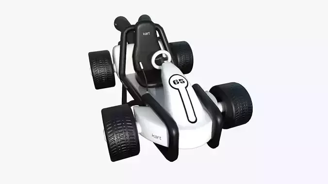 Cartoon Kart G08 White - Vehicle Racing Design Low-poly 3D model