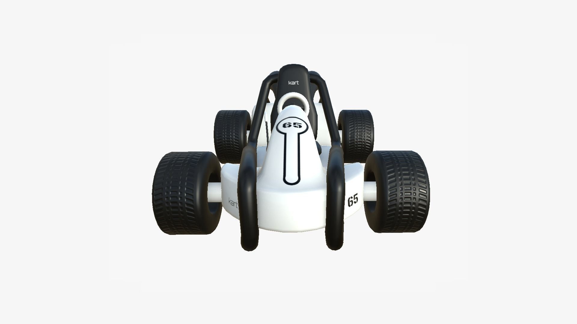 Cartoon Kart G08 White - Vehicle Racing Design Low-poly 3D model_4