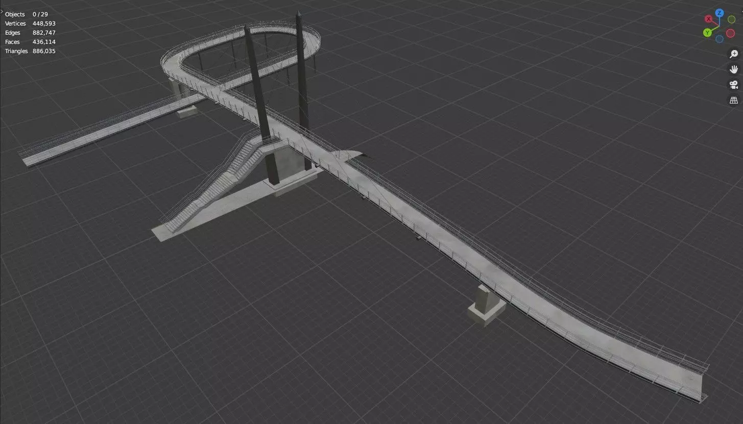 Pedestrian bridge 3D model