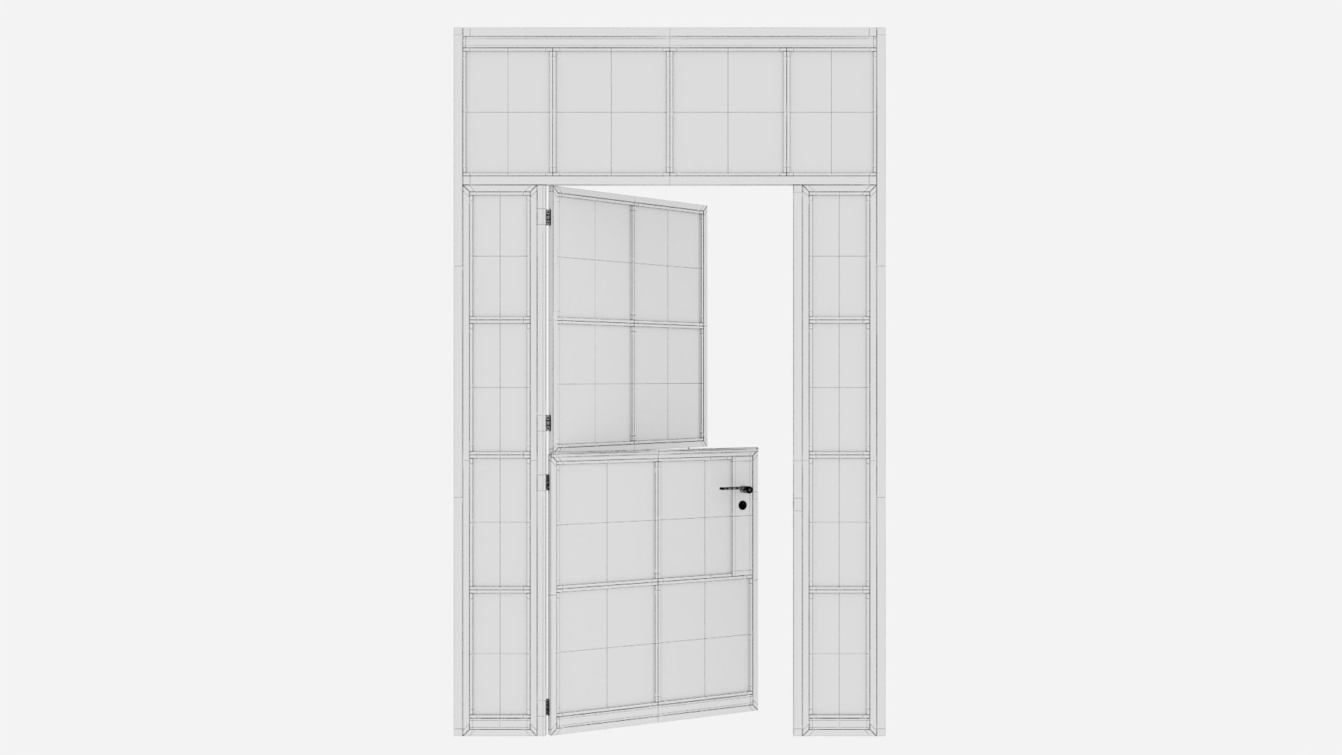 Aluminium door 165 3D model_6