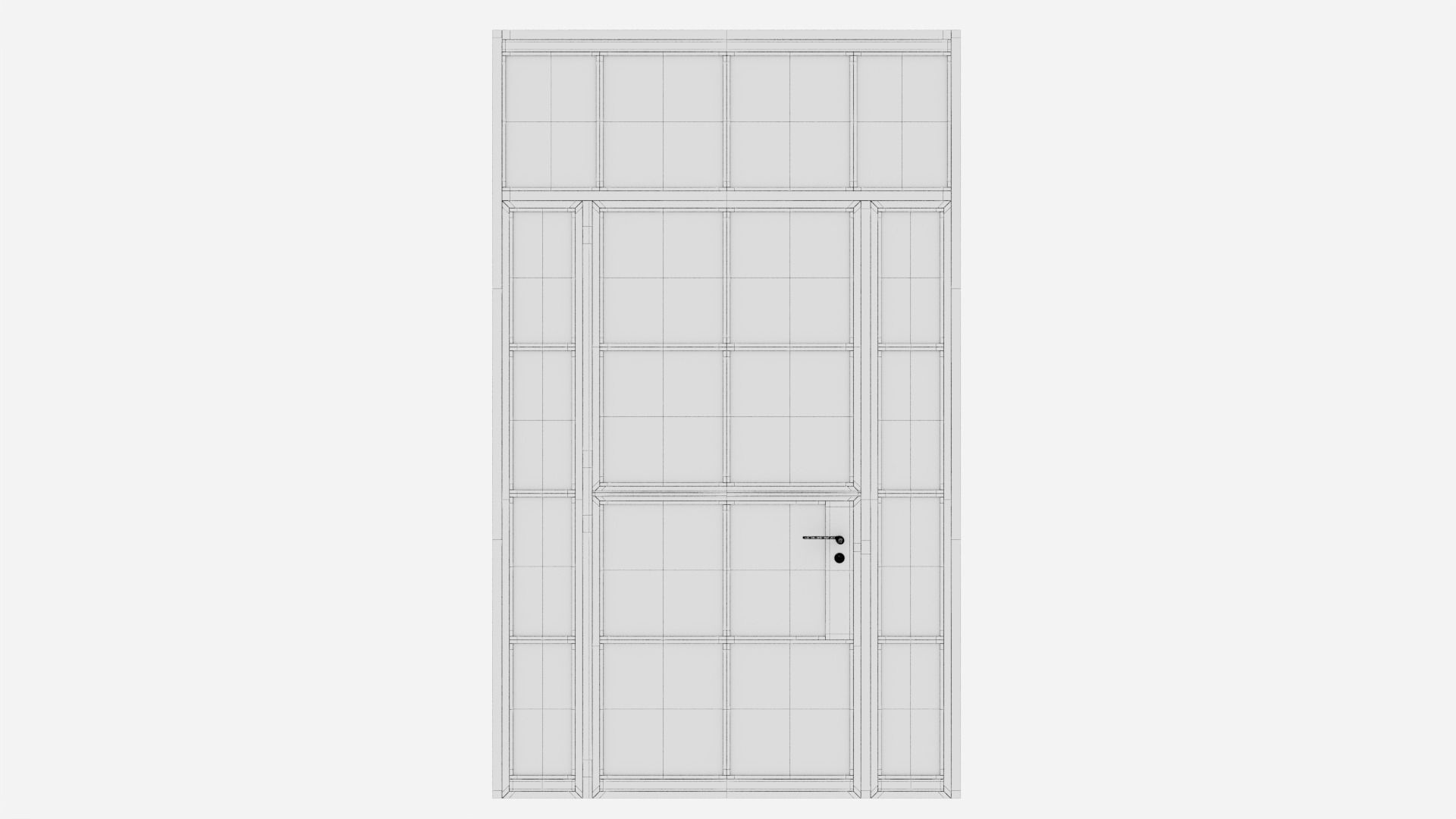 Aluminium door 165 3D model_5