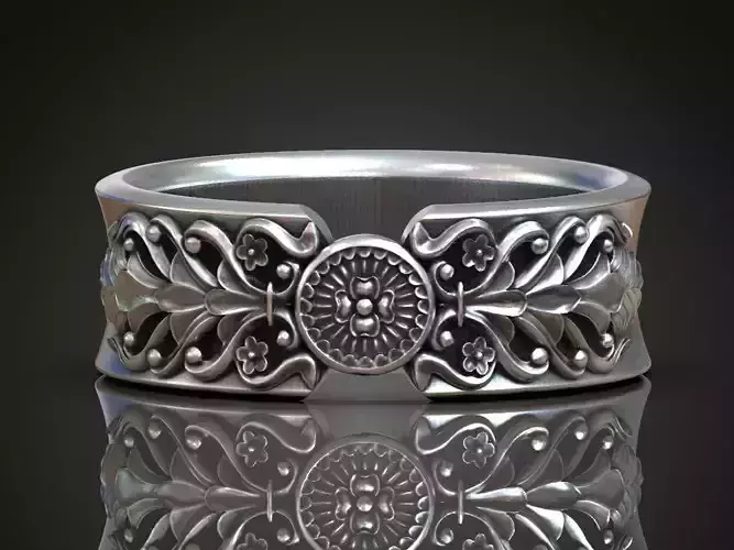 Wedding ring barocco pattern
