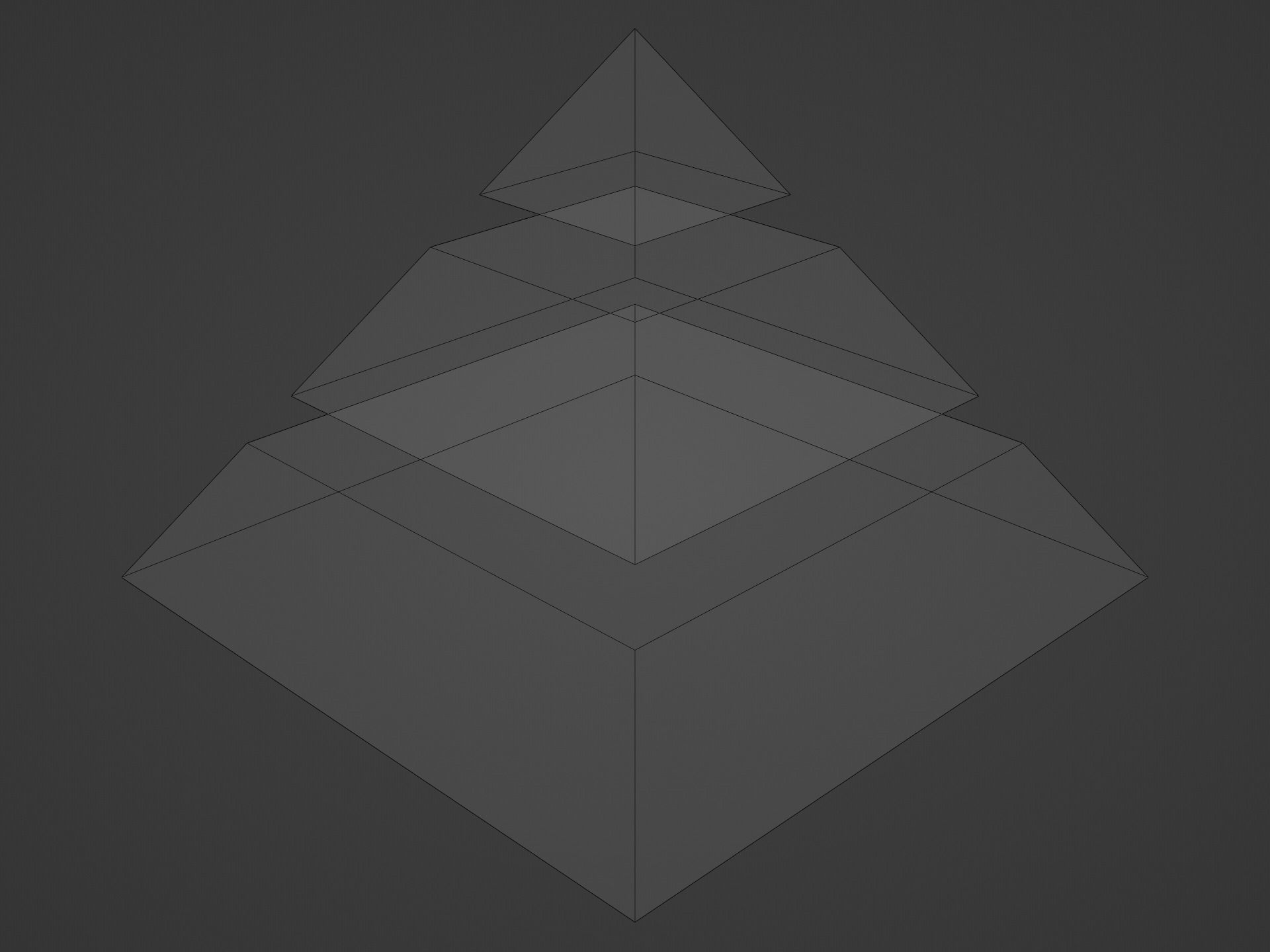 Pyramid Separated into 3 Parts Low-poly 3D model_3