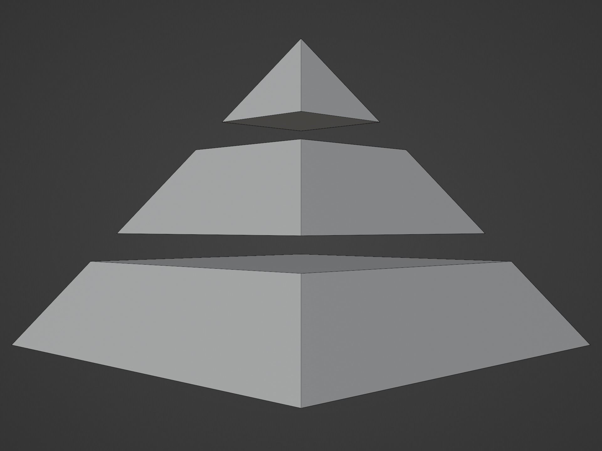 Pyramid Separated into 3 Parts Low-poly 3D model_10