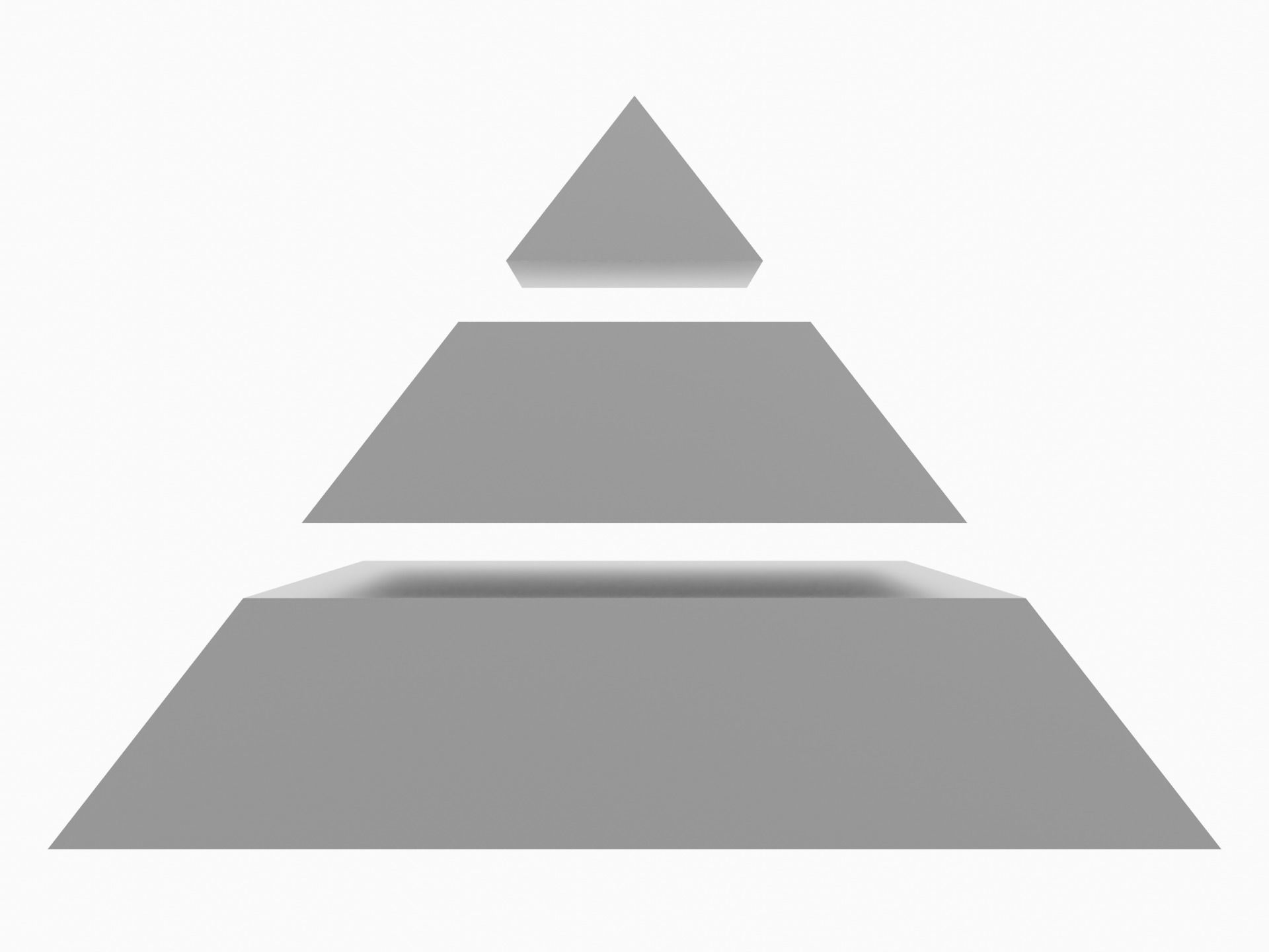 Pyramid Separated into 3 Parts Low-poly 3D model_4