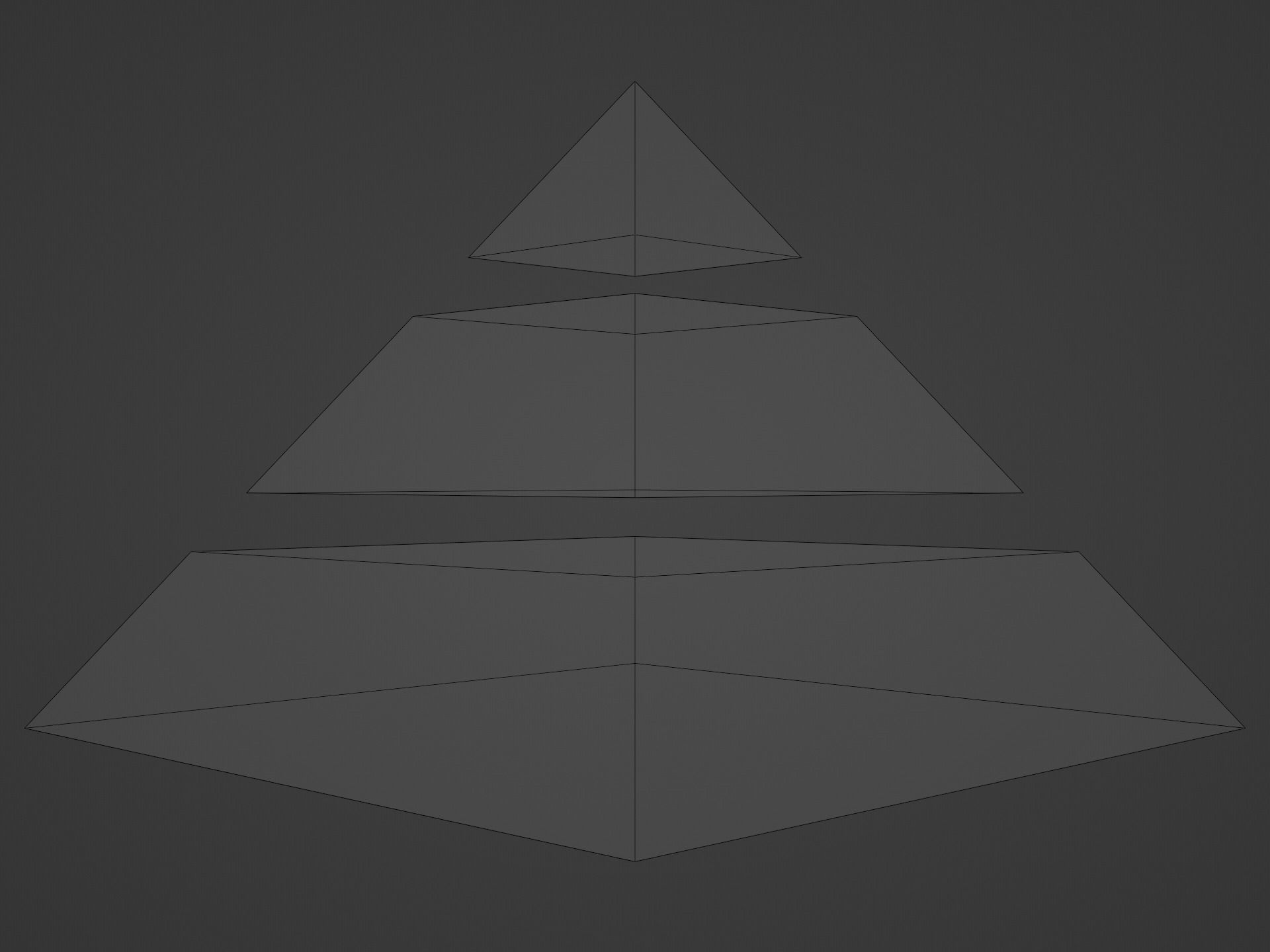 Pyramid Separated into 3 Parts Low-poly 3D model_11