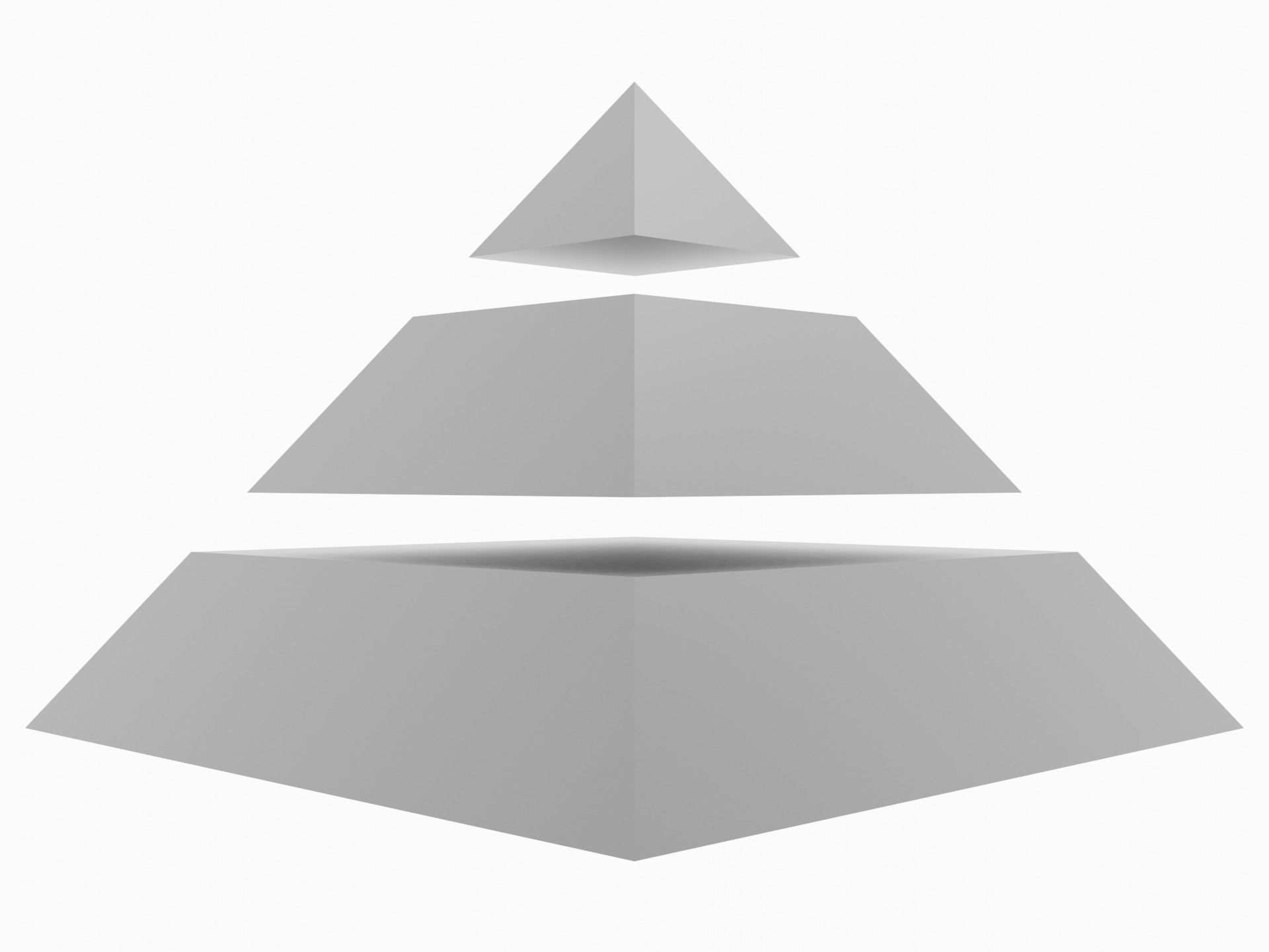 Pyramid Separated into 3 Parts Low-poly 3D model_8