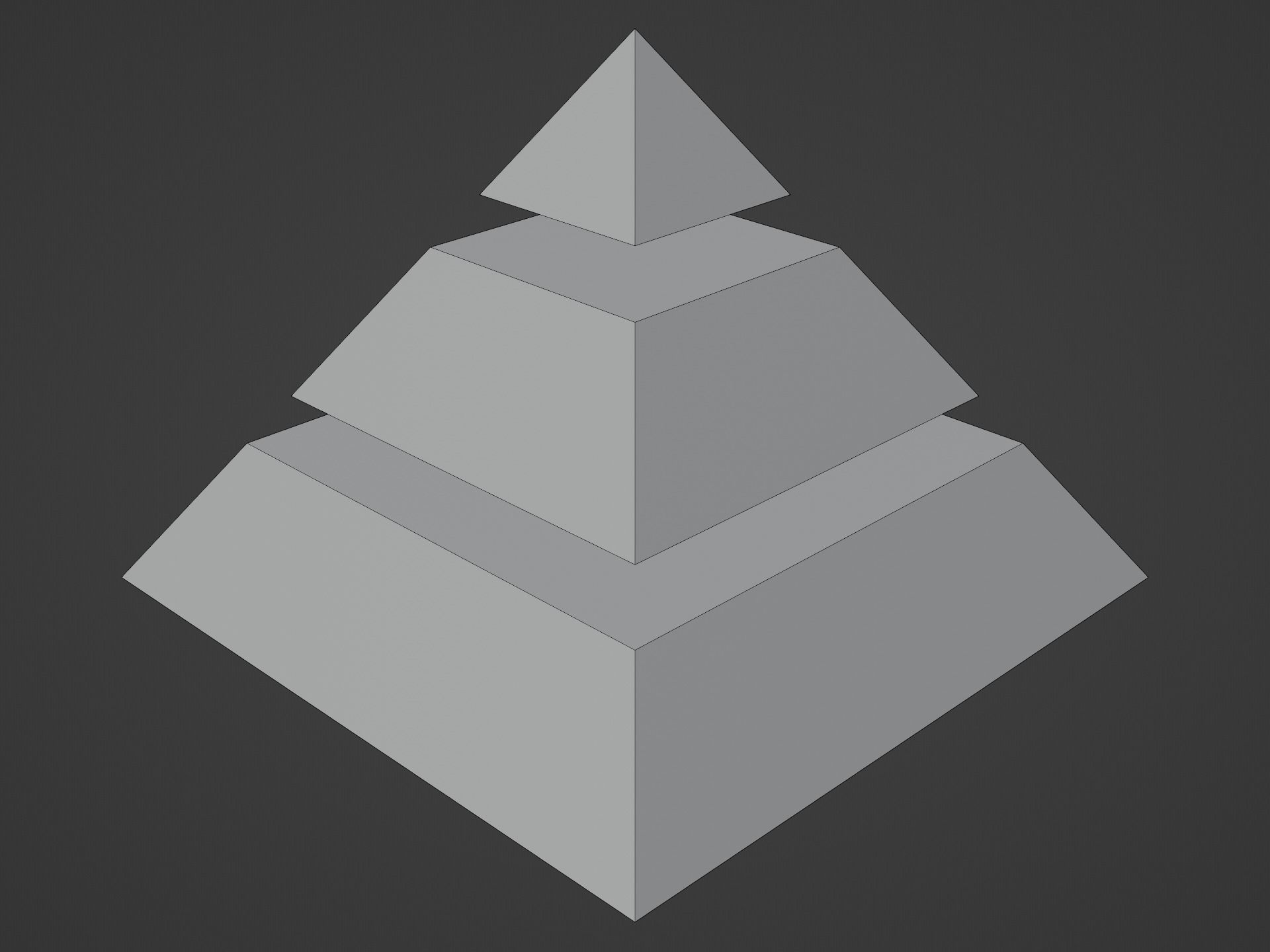 Pyramid Separated into 3 Parts Low-poly 3D model_2