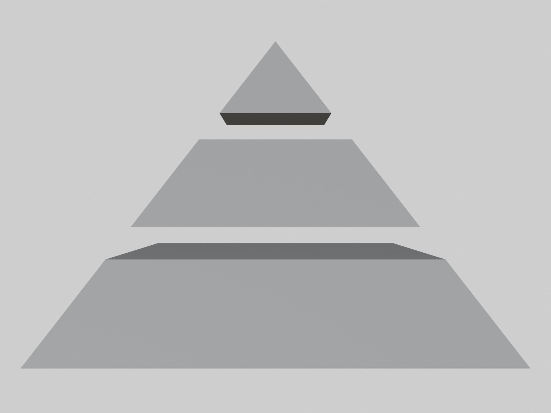 Pyramid Separated into 3 Parts Low-poly 3D model_5
