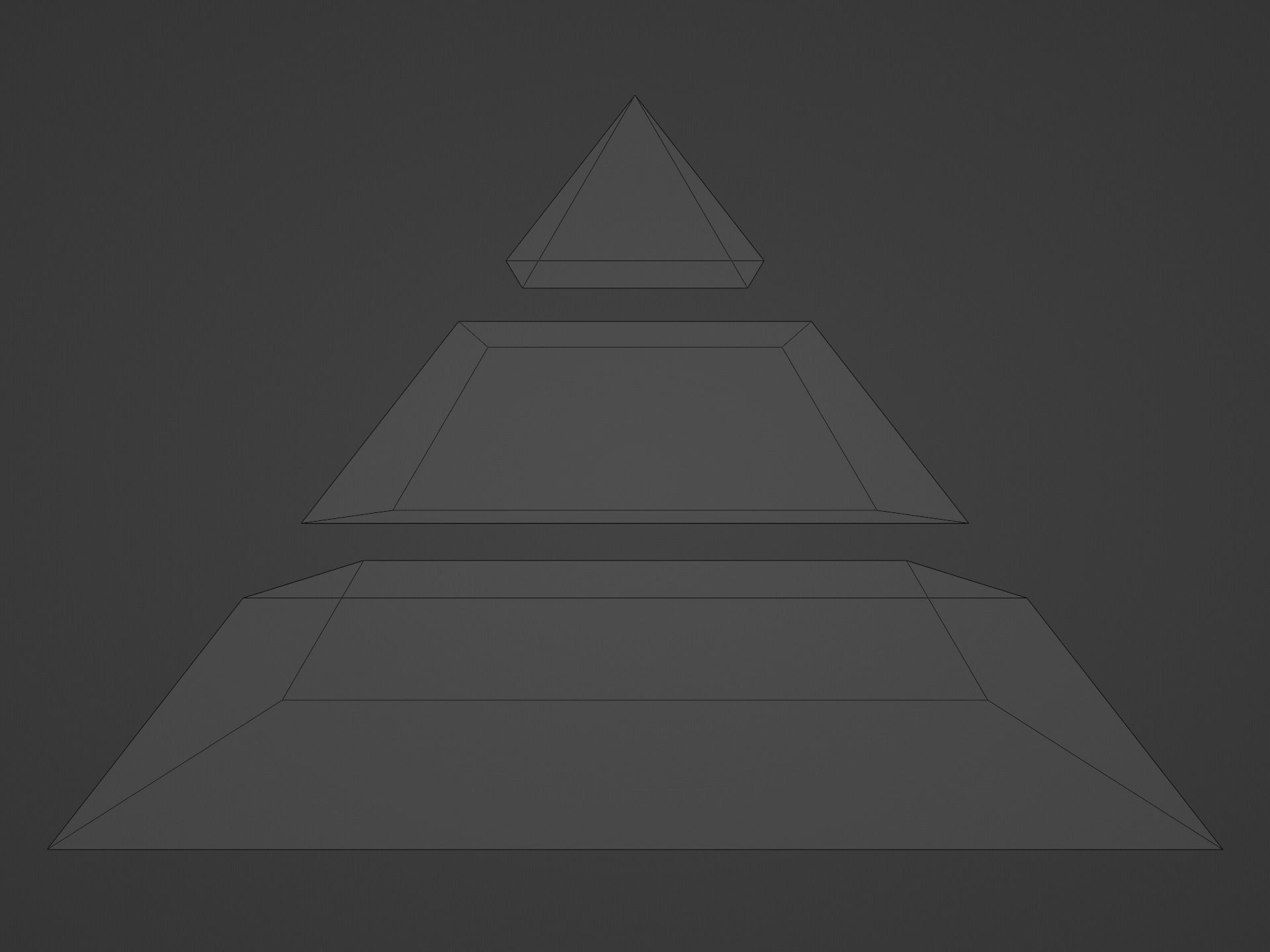 Pyramid Separated into 3 Parts Low-poly 3D model_7