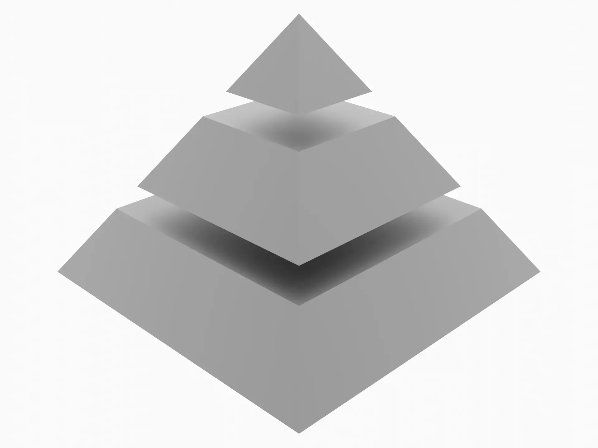 Pyramid Separated into 3 Parts Low-poly 3D model_0