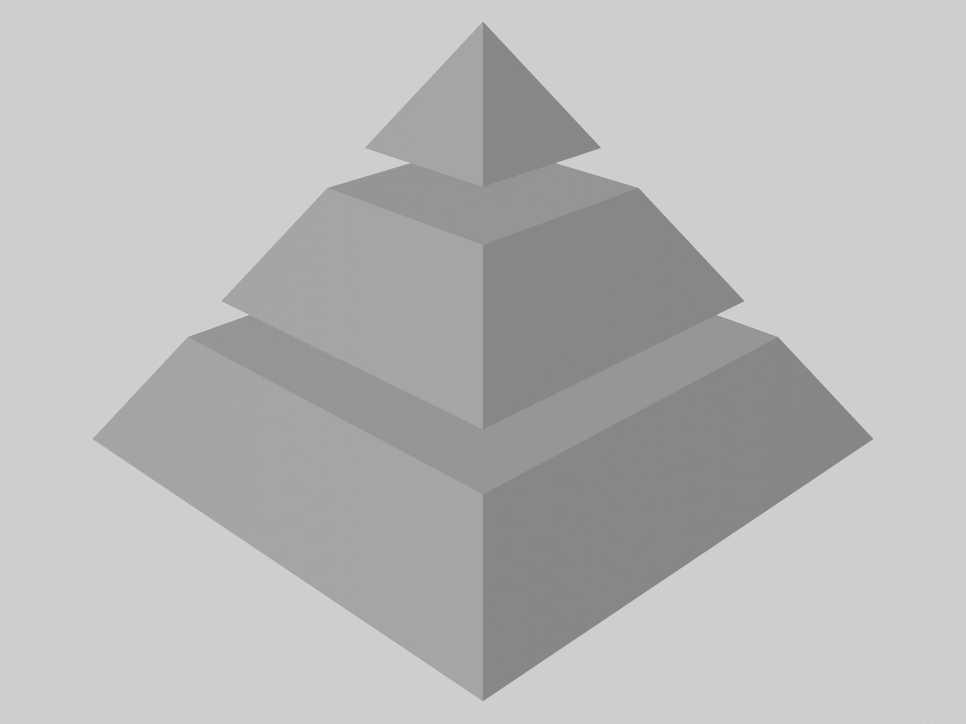 Pyramid Separated into 3 Parts Low-poly 3D model_1