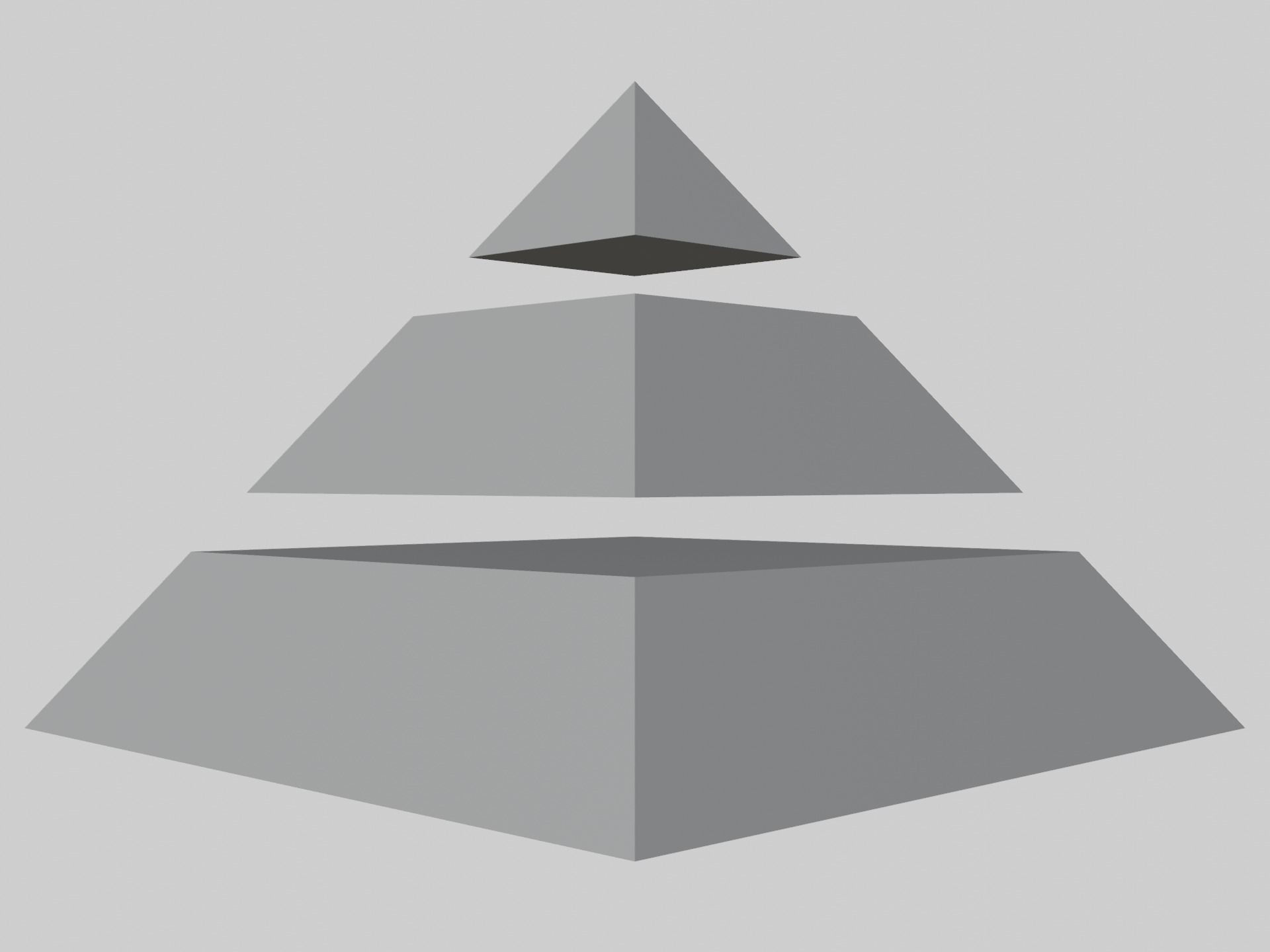 Pyramid Separated into 3 Parts Low-poly 3D model_9