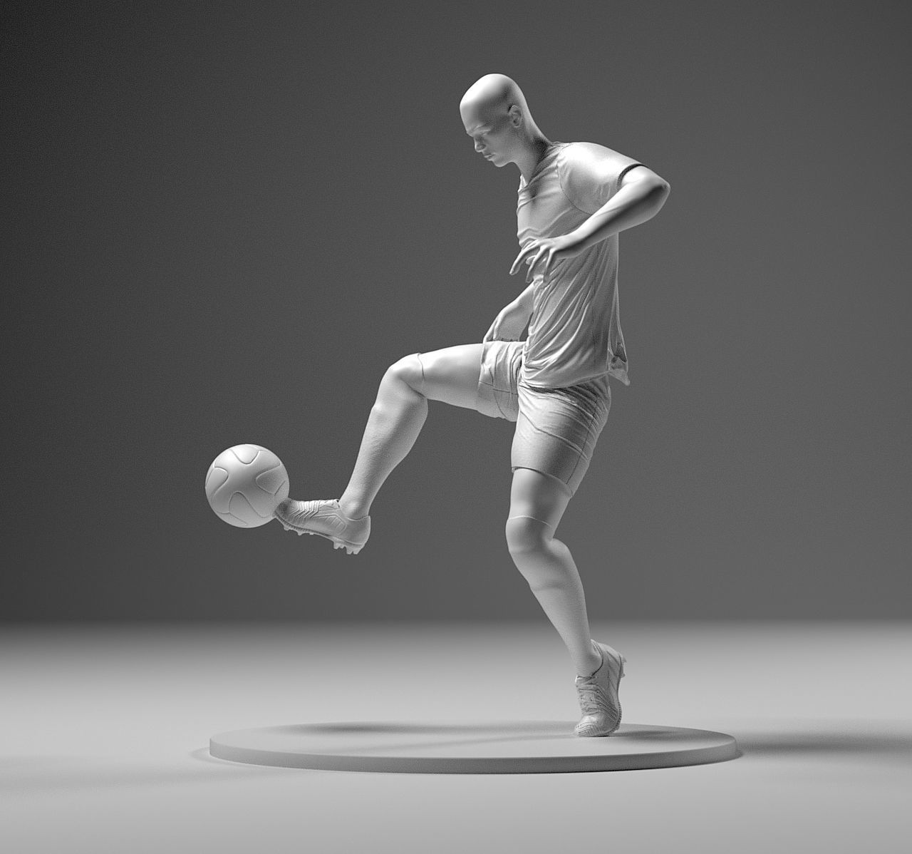 Footballer 04 Footstrike 04 Stl 3D print model_3