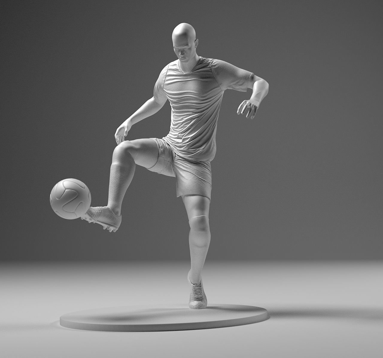 Footballer 04 Footstrike 04 Stl 3D print model_1