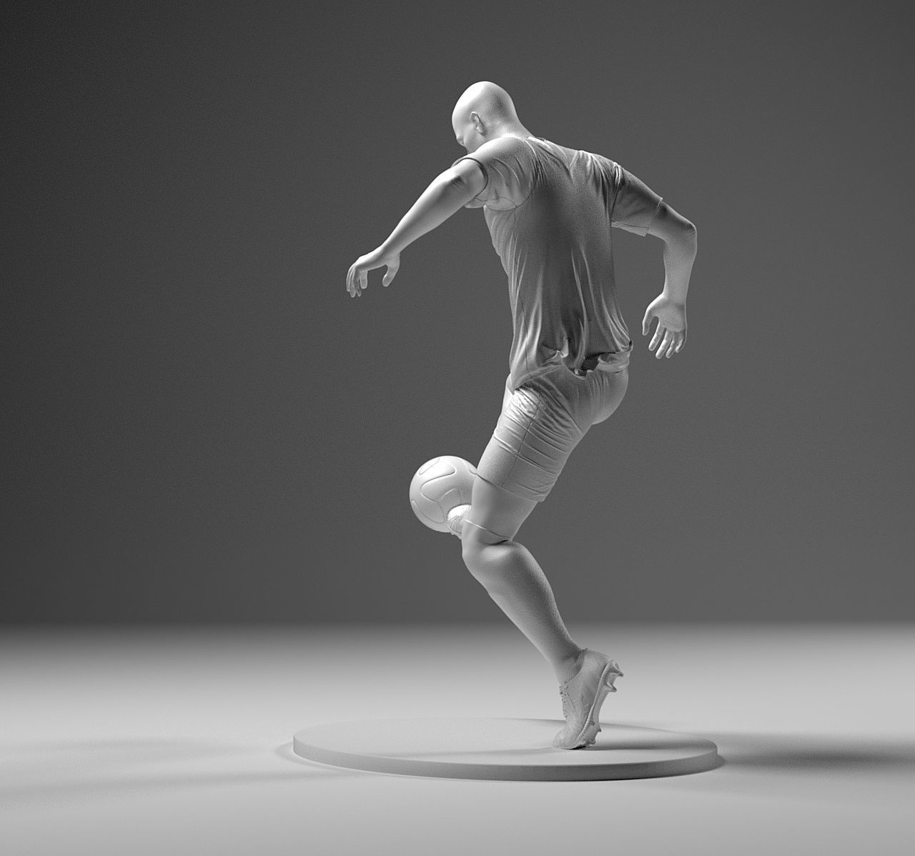 Footballer 04 Footstrike 04 Stl 3D print model_4