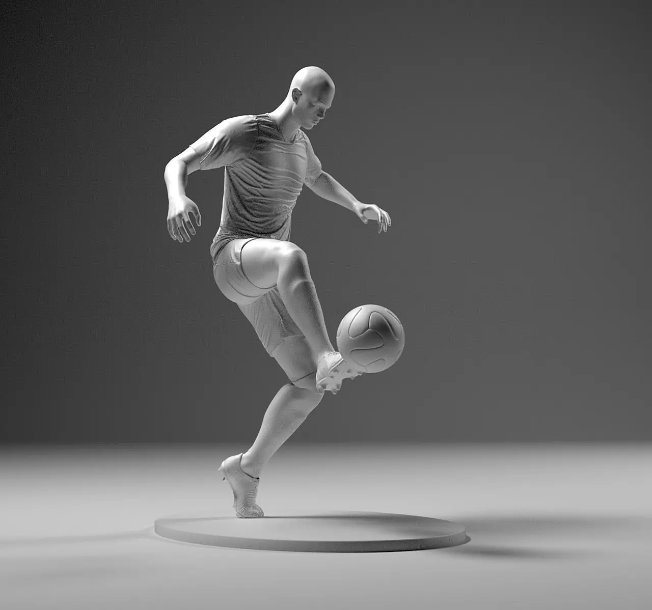 Footballer 04 Footstrike 04 Stl 3D print model_0