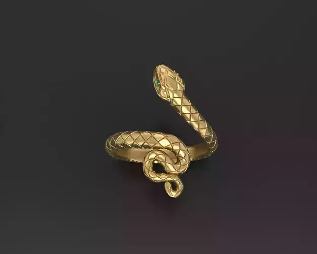 Beautiful snake ring 3d model