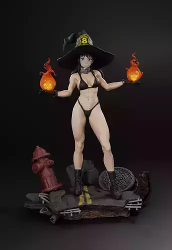 Maki Oze Fire Force anime plus Bikini version 3D print model