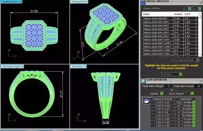 JR0130-BR elegant diamond ring in rose gold