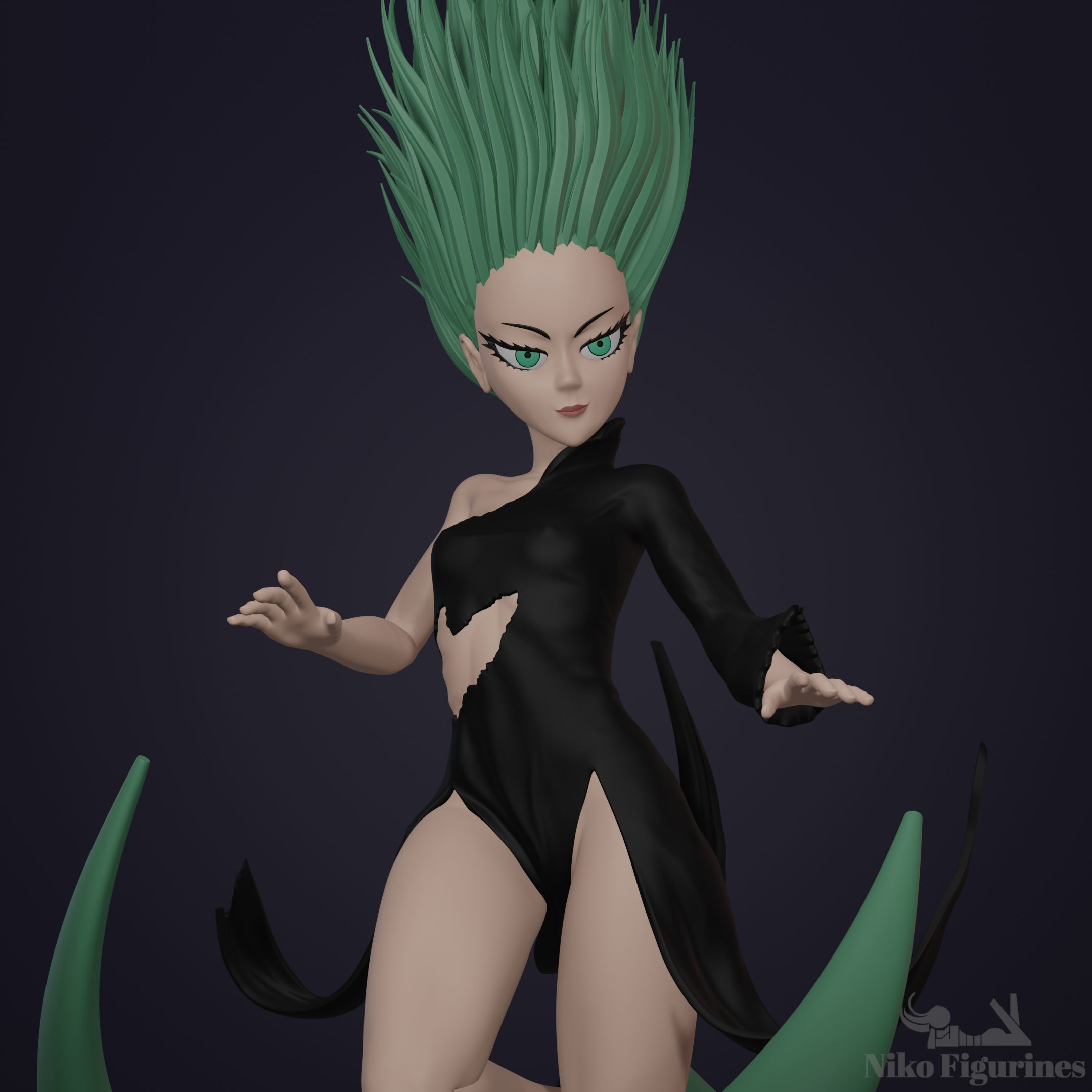Tatsumaki one punch man 3D print model_1