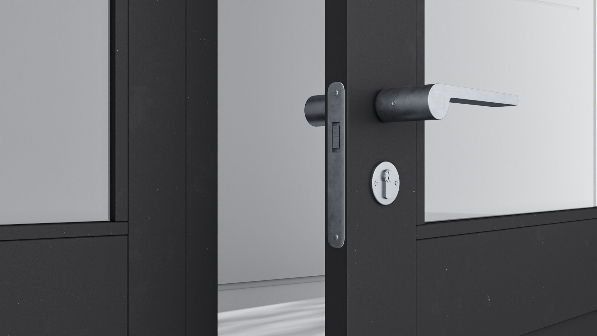 Aluminium door 167 3D model_4