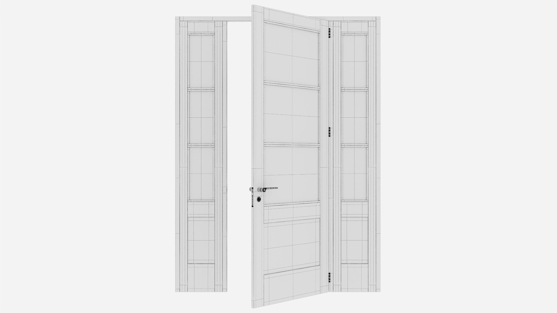 Aluminium door 167 3D model_6